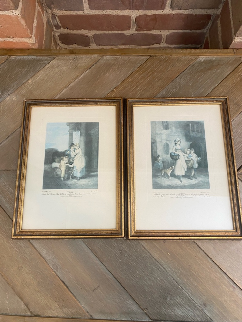 Wood Framed Vintage-Style Wall Art Prints - Set of 2
